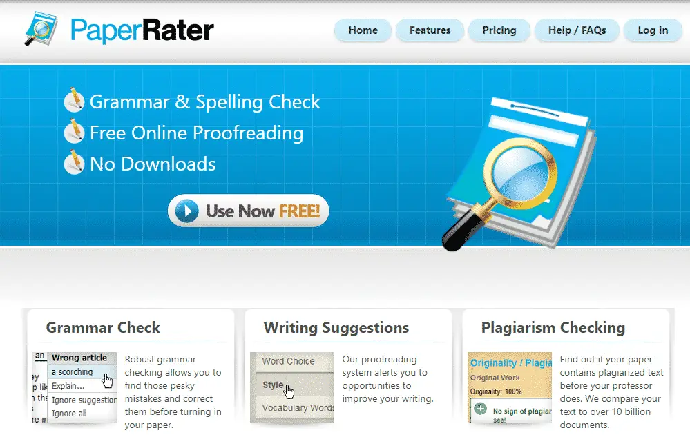 Paper rater grammer checker