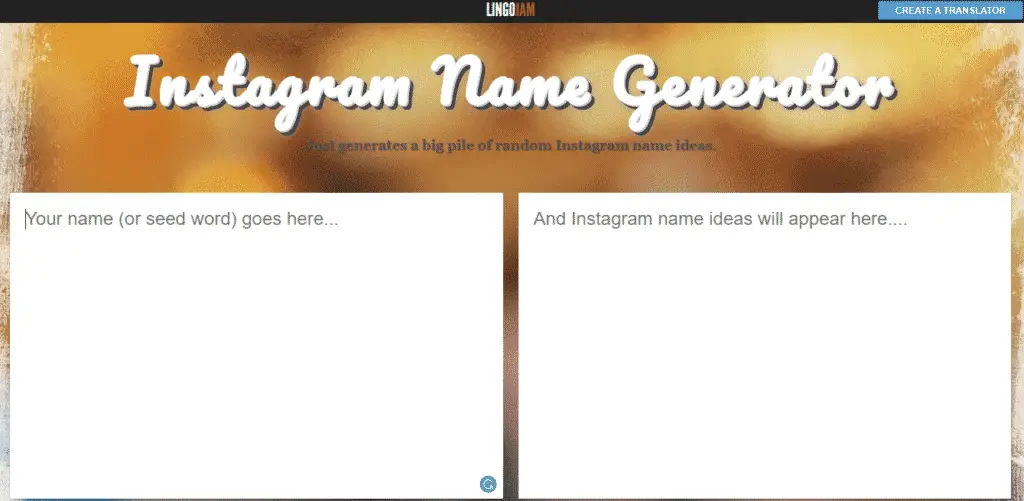 lingo jam insta name generator