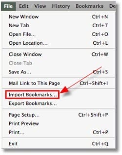 Export Firefox bookmarks in windows Safari