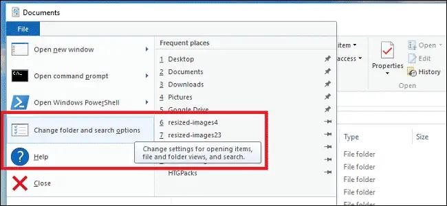 Windows Host Process Rundll32 folder options