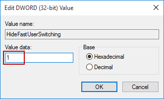 Disable Fast User switching 