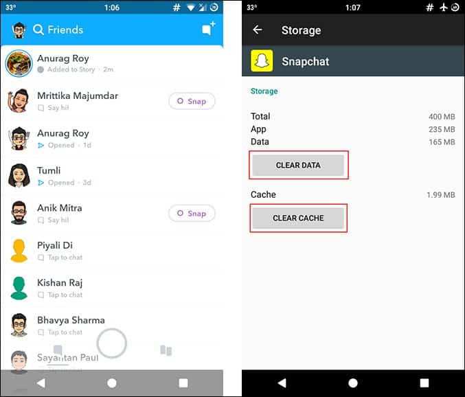 How to screenshot Snapchat ClearingAppData 1