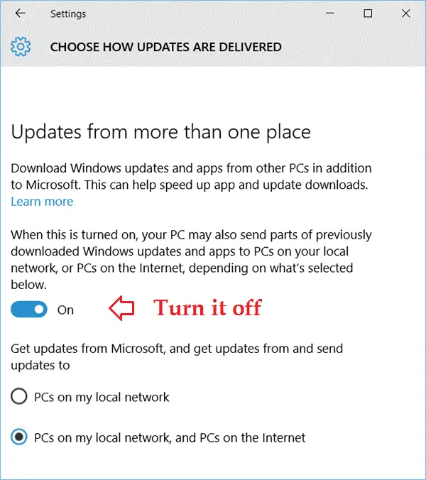 Increase Download Speed turn off updates