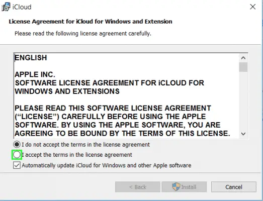 iCloud for windows 10 step 3