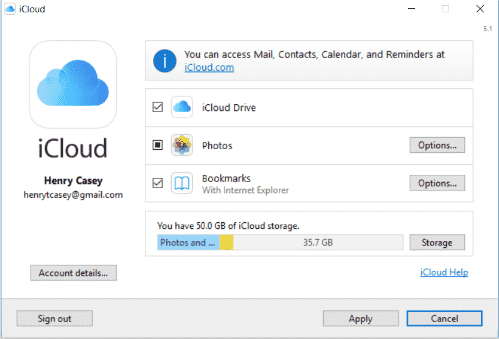 iCloud for windows 10 step 9