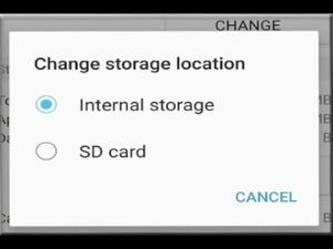change the default storage